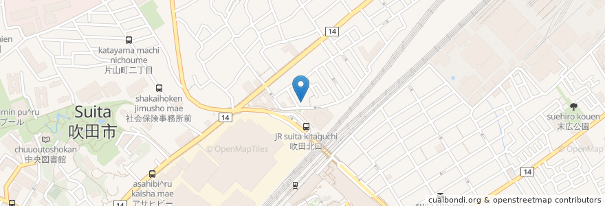Mapa de ubicacion de コーチ学習塾 en ژاپن, 大阪府, 吹田市.