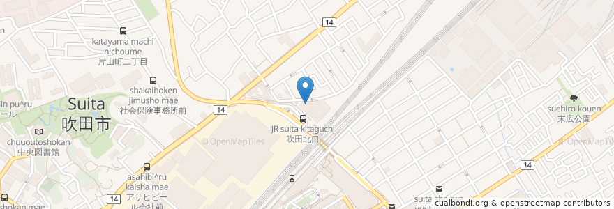 Mapa de ubicacion de 小学館アカデミー en اليابان, أوساكا, 吹田市.