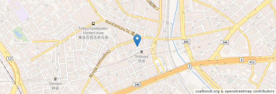 Mapa de ubicacion de 鳥竹 二丁目店 en 日本, 東京都, 渋谷区.