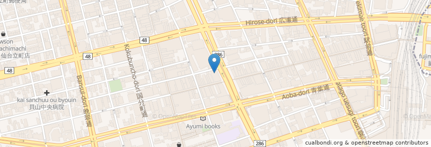 Mapa de ubicacion de さはた内科クリニック en Япония, Мияги, 仙台市, 青葉区.