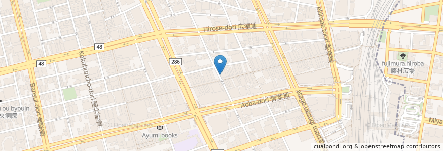 Mapa de ubicacion de 中華料理 華門 en ژاپن, 宮城県, 仙台市, 青葉区.
