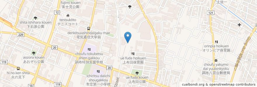 Mapa de ubicacion de 大鳥神社　金刀比羅神社 en Jepun, 東京都, 調布市.