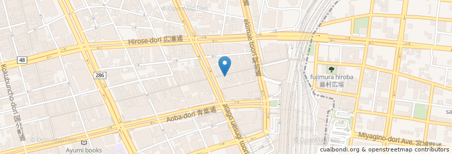 Mapa de ubicacion de 仙台すが井 本店 en Japon, Préfecture De Miyagi, 仙台市, 青葉区.