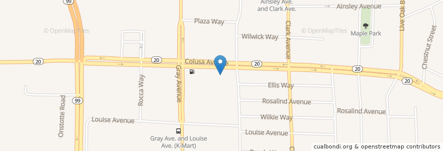 Mapa de ubicacion de Subway en 미국, 캘리포니아주, Sutter County, Yuba City.