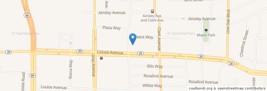 Mapa de ubicacion de Umpqua Bank en Amerika Syarikat, California, Sutter County, Yuba City.