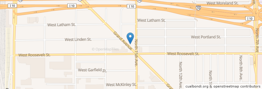 Mapa de ubicacion de Trans Am Cafe en ایالات متحده آمریکا, آریزونا, Maricopa County, Phoenix.