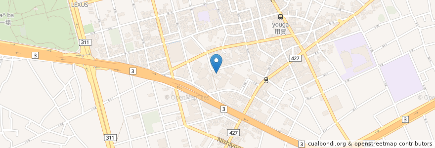 Mapa de ubicacion de 焼肉名菜 福寿 用賀店 en Япония, Токио, Сэтагая.