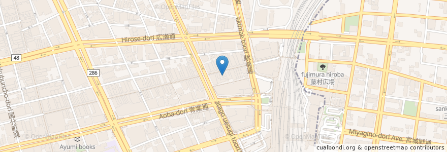 Mapa de ubicacion de 石巻狐崎漁港 晴れの日 en Япония, Мияги, 仙台市, 青葉区.