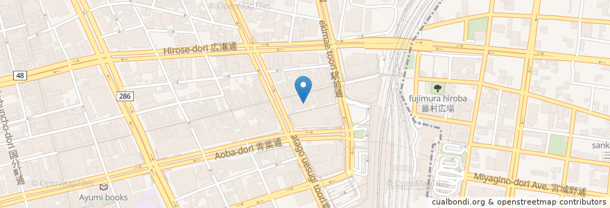 Mapa de ubicacion de 居酒屋 赤べこ 仙台駅前店 en Япония, Мияги, 仙台市, 青葉区.