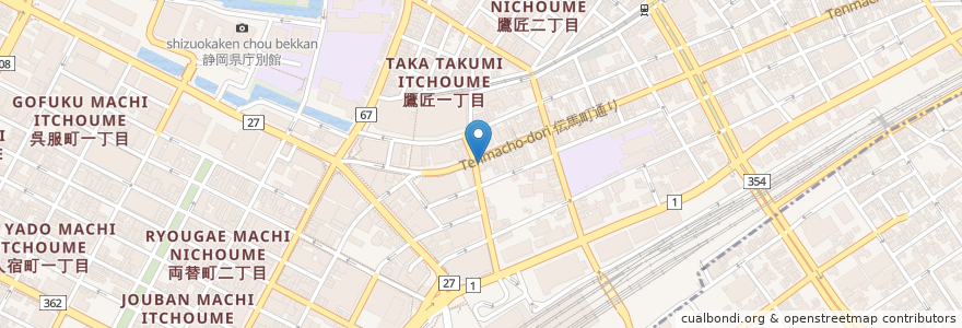 Mapa de ubicacion de CoCo壱番屋 en Japonya, 静岡県, 静岡市, 葵区.