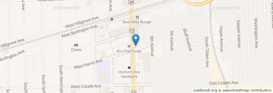 Mapa de ubicacion de Blueberry Hill Breakfast Cafe en Estados Unidos De América, Illinois, La Grange.