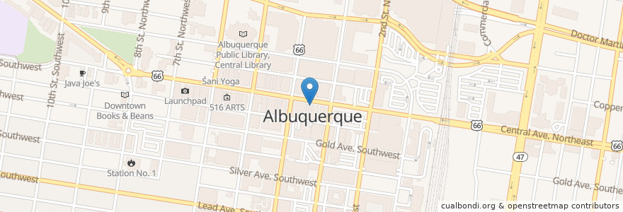 Mapa de ubicacion de The Library en Amerika Syarikat, New Mexico, Bernalillo County, Albuquerque.