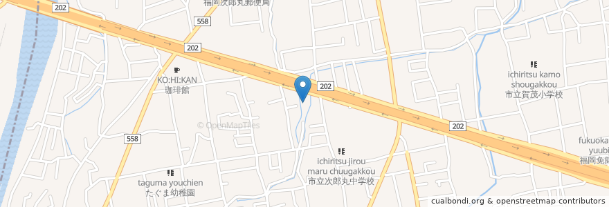 Mapa de ubicacion de ツーハーツⅣ en Japón, Prefectura De Fukuoka, 福岡市, 早良区.