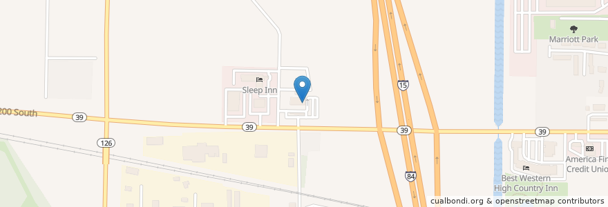 Mapa de ubicacion de Taco Bell en ایالات متحده آمریکا, یوتا, Weber County, Marriott-Slaterville.