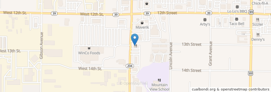 Mapa de ubicacion de Stage Coach Family Restaurant en 미국, 유타 주, Weber County, Ogden.