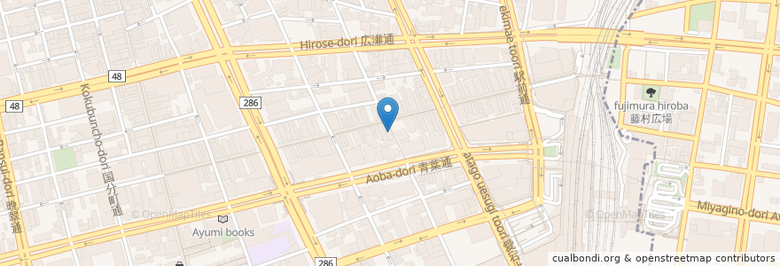 Mapa de ubicacion de 末広本店 en Japan, 宮城県, 仙台市, 青葉区.