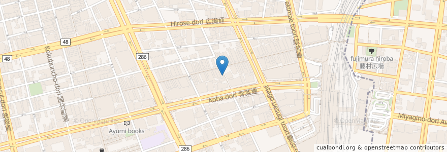 Mapa de ubicacion de 糀や仁太郎 仙台駅前店 en Japão, 宮城県, 仙台市, 青葉区.