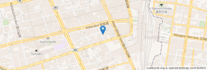 Mapa de ubicacion de かまくら 仙台店 en Giappone, 宮城県, 仙台市, 青葉区.