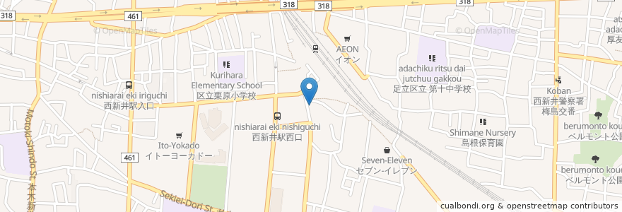 Mapa de ubicacion de ニッポンレンタカー en Giappone, Tokyo, 足立区.