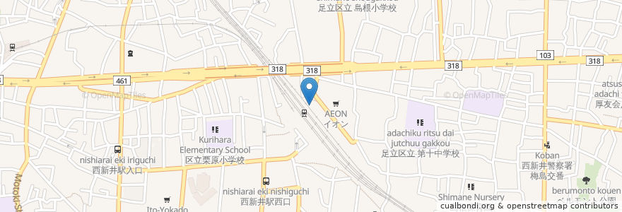Mapa de ubicacion de McDonald's en Giappone, Tokyo, 足立区.
