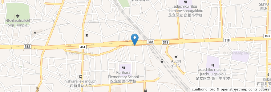 Mapa de ubicacion de トヨタレンタリース東京 en 日本, 東京都, 足立区.