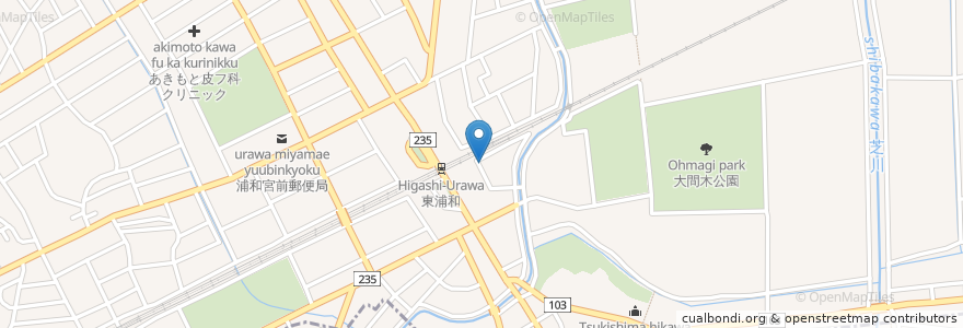 Mapa de ubicacion de こうゆうかん en Japan, Saitama Prefecture, Saitama, Midori Ward.