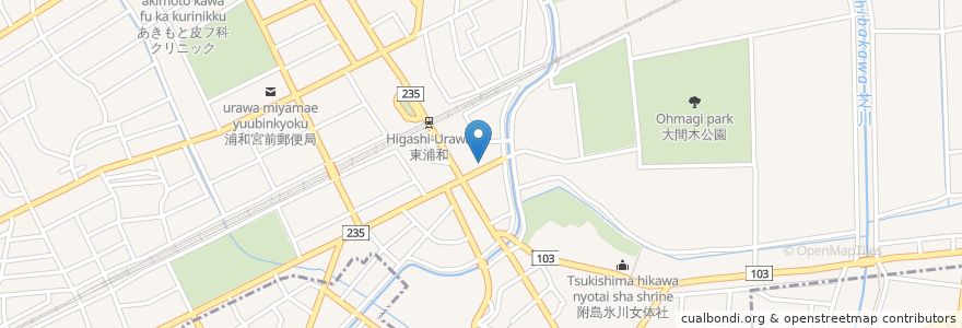 Mapa de ubicacion de ガーデン東浦和駐車場 en 日本, 埼玉县, 埼玉市, 緑区.