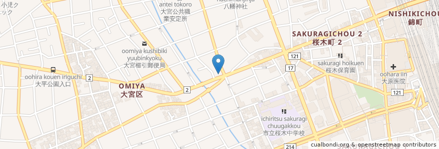 Mapa de ubicacion de 堀米耳鼻咽喉科 en Japan, Präfektur Saitama, Saitama, 大宮区.