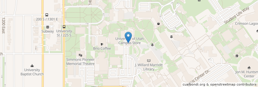 Mapa de ubicacion de University Federal Credit Union en Vereinigte Staaten Von Amerika, Utah, Salt Lake County, Salt Lake City.