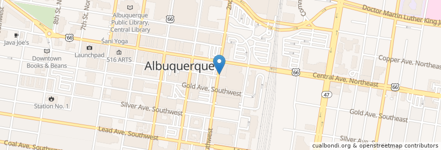 Mapa de ubicacion de Arise Music & Coffee en Amerika Syarikat, New Mexico, Bernalillo County, Albuquerque.