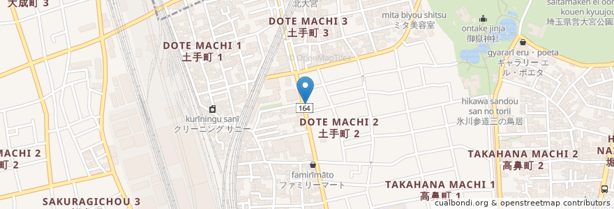 Mapa de ubicacion de 香港食源 en اليابان, 埼玉県, さいたま市, 大宮区.
