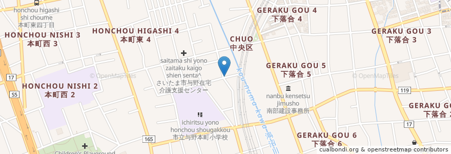 Mapa de ubicacion de OnePark与野本町 en 日本, 埼玉县, 埼玉市, 中央区.