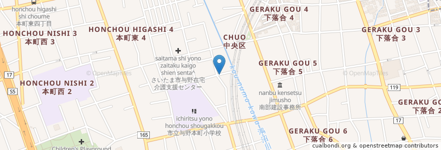 Mapa de ubicacion de チケットパーク与野本町 en 日本, 埼玉県, さいたま市, 中央区.