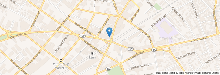 Mapa de ubicacion de Domino's Pizza en Estados Unidos Da América, Massachusetts, Essex County, Lynn.