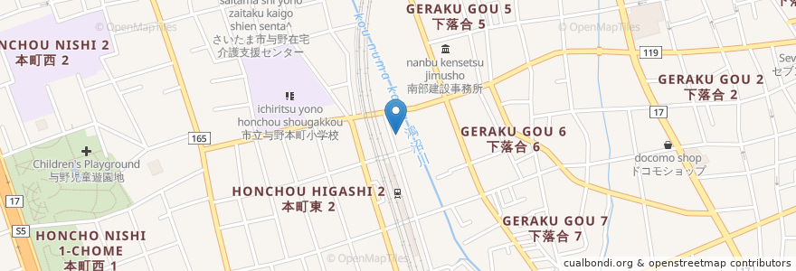 Mapa de ubicacion de サイクルポート与野本町1 en Japão, 埼玉県, さいたま市, 中央区.