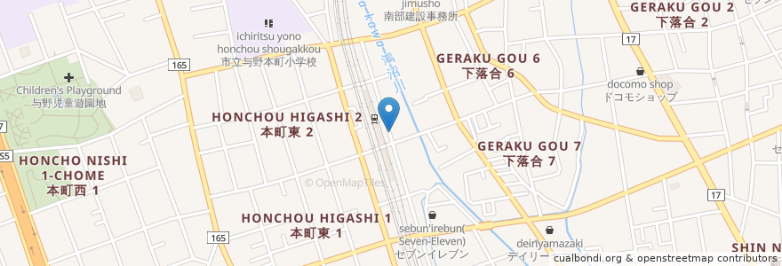 Mapa de ubicacion de Times ガーデン与野本町 en 日本, 埼玉県, さいたま市, 中央区.