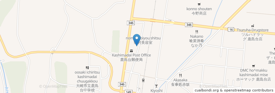 Mapa de ubicacion de 榛の木 en Jepun, 宮城県, 大崎市.