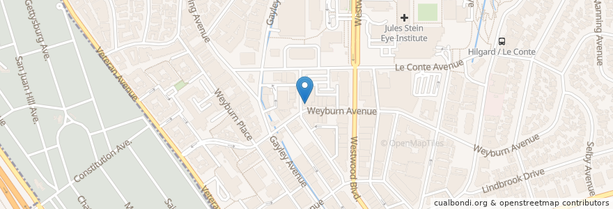 Mapa de ubicacion de Bruin Theater en Amerika Birleşik Devletleri, Kaliforniya, Los Angeles County, Los Angeles.
