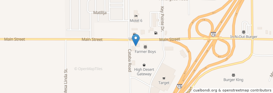 Mapa de ubicacion de Waba Grill en 미국, 캘리포니아주, San Bernardino County, Hesperia.