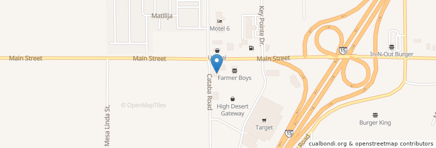 Mapa de ubicacion de Menchie's en 미국, 캘리포니아주, San Bernardino County, Hesperia.