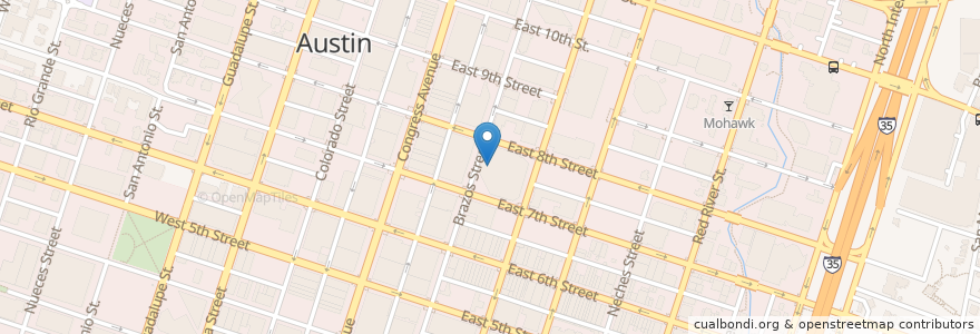 Mapa de ubicacion de Capital factory en Estados Unidos Da América, Texas, Travis County, Austin.