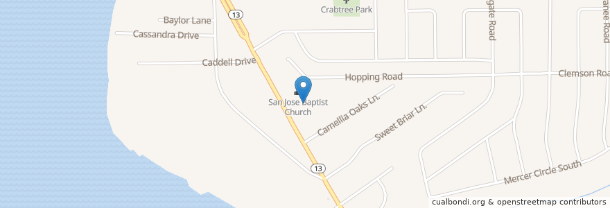 Mapa de ubicacion de San Jose Church of Christ en Stati Uniti D'America, Florida, Contea Di Duval, Jacksonville.