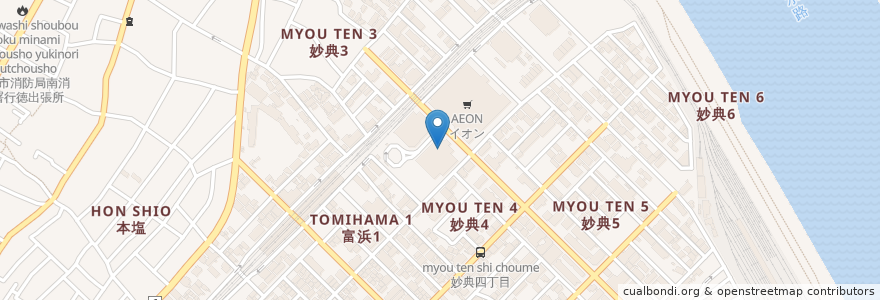 Mapa de ubicacion de スシロー　イオン市川妙典店 en Japón, Prefectura De Chiba, 市川市.