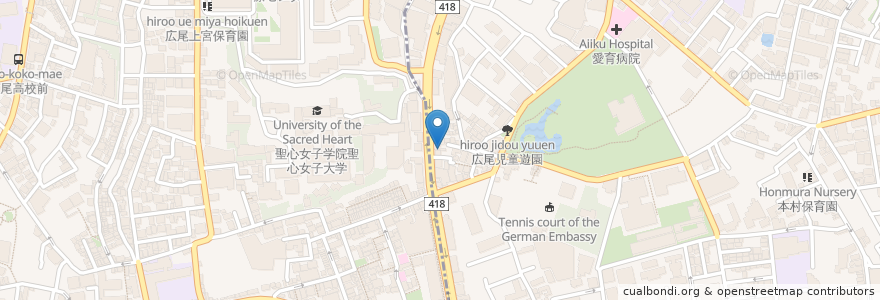 Mapa de ubicacion de HAO CHA 好茶 en 日本, 東京都, 港区, 広尾.