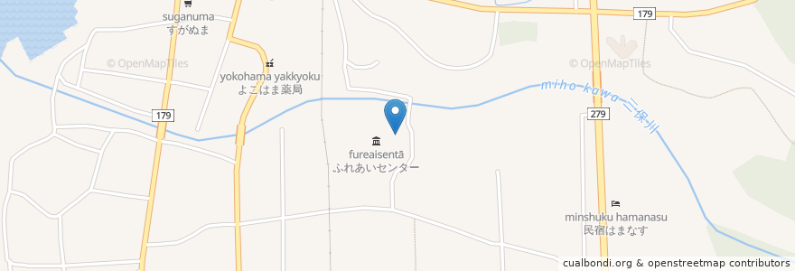 Mapa de ubicacion de よこはま温泉;横浜町老人福祉センター en 日本, 青森県, 上北郡, 横浜町.