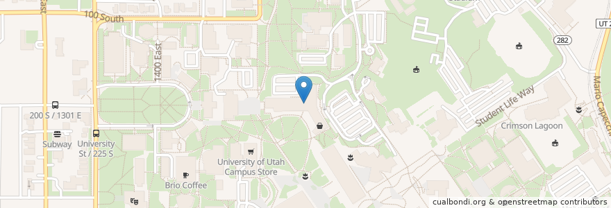 Mapa de ubicacion de Einstein Bros. Bagels en 美利坚合众国/美利堅合眾國, 犹他州 / 猶他州, Salt Lake County, Salt Lake City.
