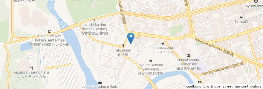 Mapa de ubicacion de コスモス大手町保育園 en Giappone, 宮城県, 仙台市, 青葉区.
