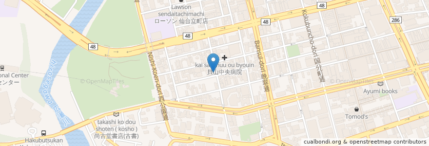 Mapa de ubicacion de 大町二代目 幸五郎 en Japan, Miyagi Prefecture, Sendai, Aoba Ward.