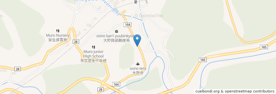 Mapa de ubicacion de 大野寺専用駐車場 en 日本, 奈良県, 宇陀市.