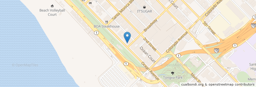 Mapa de ubicacion de Ma'kai Restaurant & Lounge en Vereinigte Staaten Von Amerika, Kalifornien, Los Angeles County.